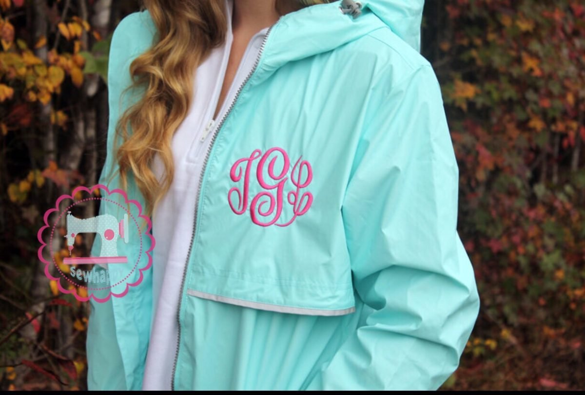 Born to Be Sassy Ladies Monogrammed Charles River Rain Jacket